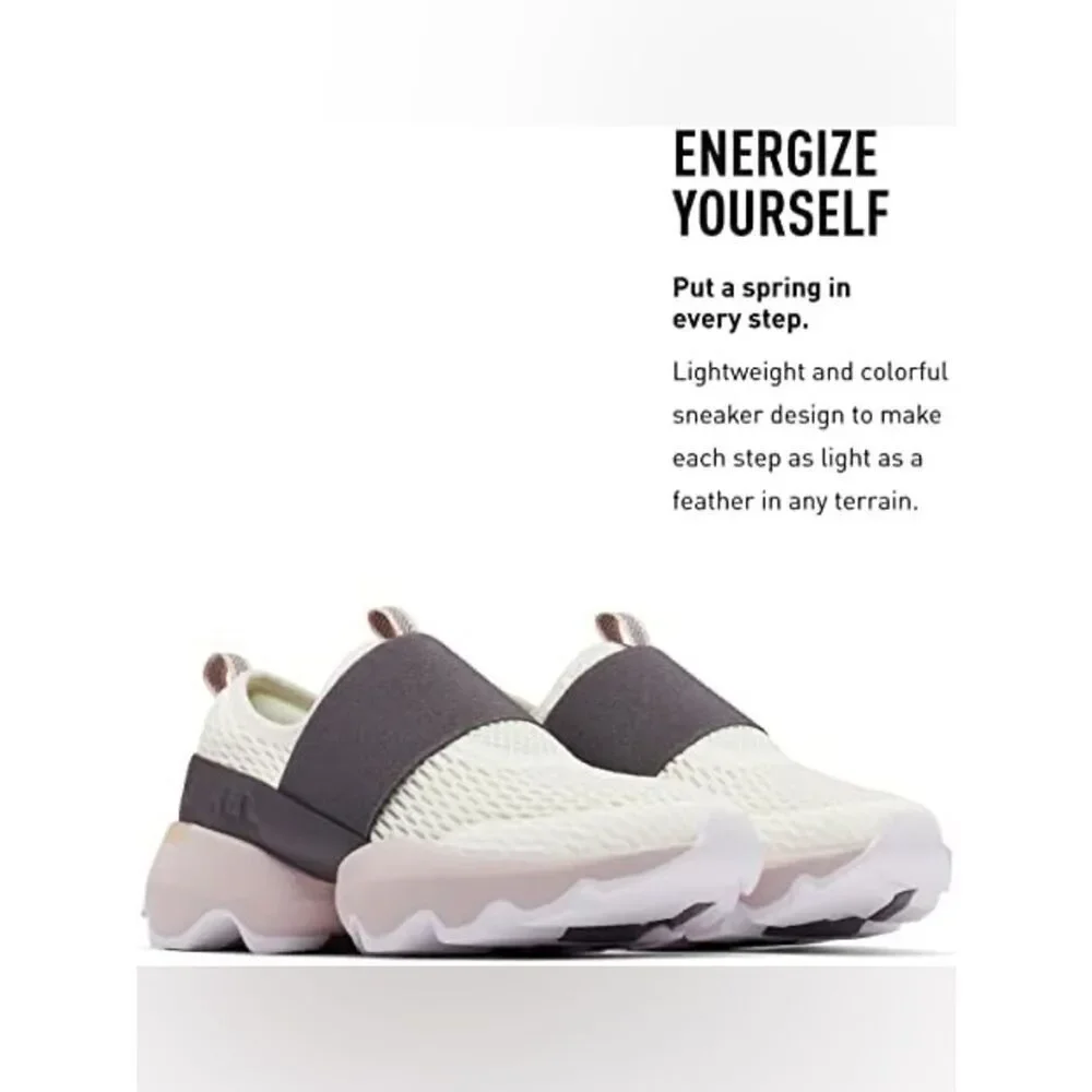 Sorel Slip-On Athletic Sneakers in Cream, Pink and Charcoal